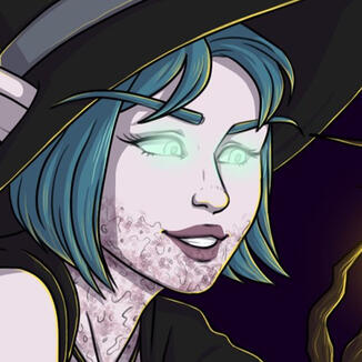 Headshot of a woman with brown and silver hair pulled into a bun, blue eyes, and glasses.